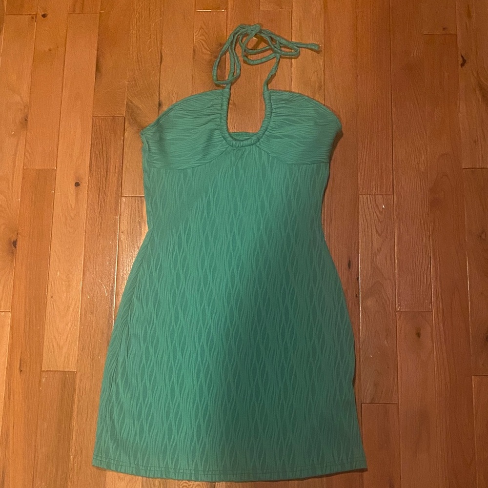 SHEIN Mini Halter Top Green Dress